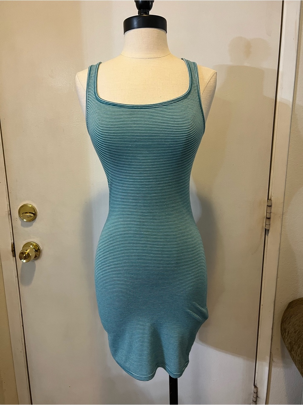Mudd Striped Teal Tank Mini Dress